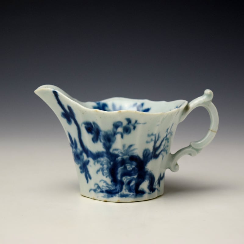 Prunus Root Pattern Fluted Creamboat c1754-56