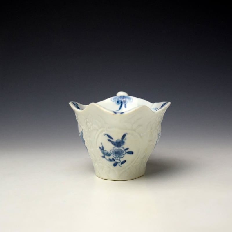 Worcester Prunus Tree Fisherman Pattern Sauceboat c1753-54 (2)