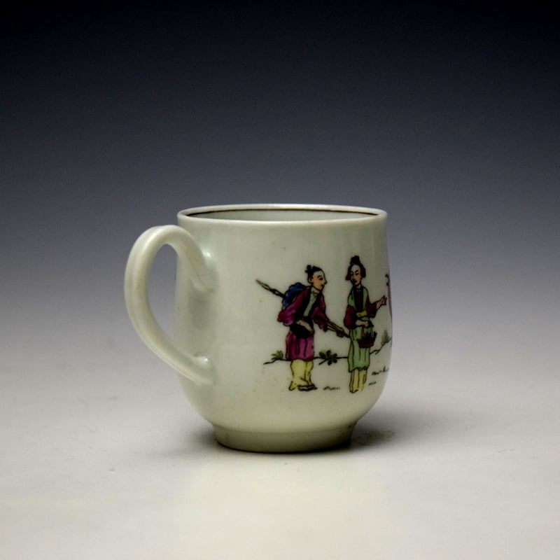 Worcester Red Bull Pattern Coffee Cup c1754-60 (4)