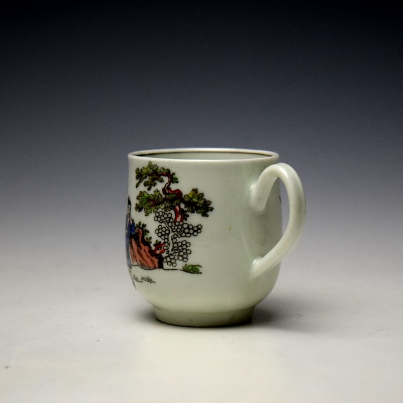 Worcester Red Bull Pattern Coffee Cup c1754-60 (5)