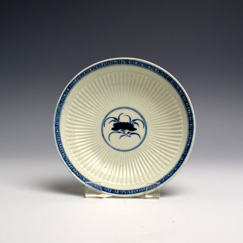 Worcester Rib Moulded Trio with Cell border c1775 (2)