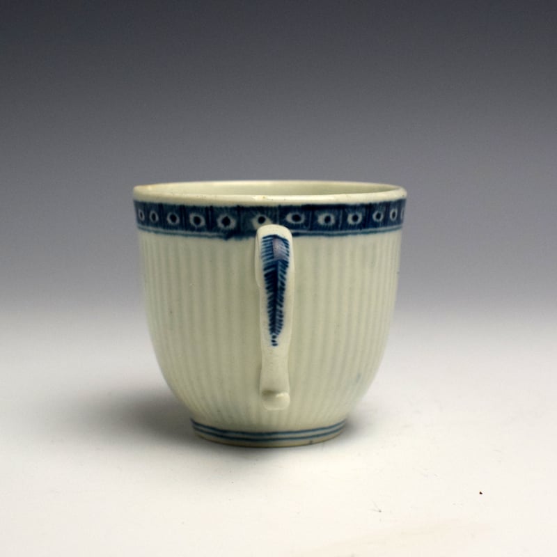 Worcester Rib Moulded Trio with Cell border c1775 (7)
