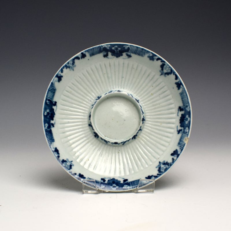Worcester Ribbed Chocolate Cup and Trembleuse Saucer c1760 (2)