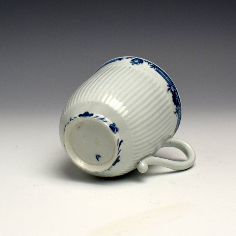 Worcester Ribbed Chocolate Cup and Trembleuse Saucer c1760 (7)