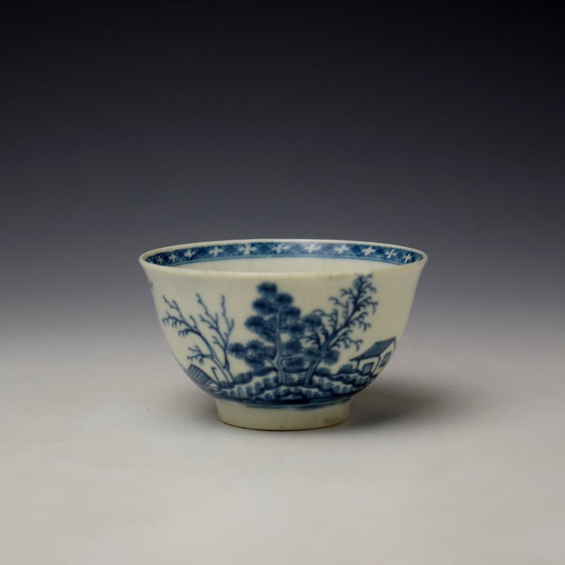 Worcester Rock Strata Island Pattern Teabowl and Saucer c1770-80 (4)