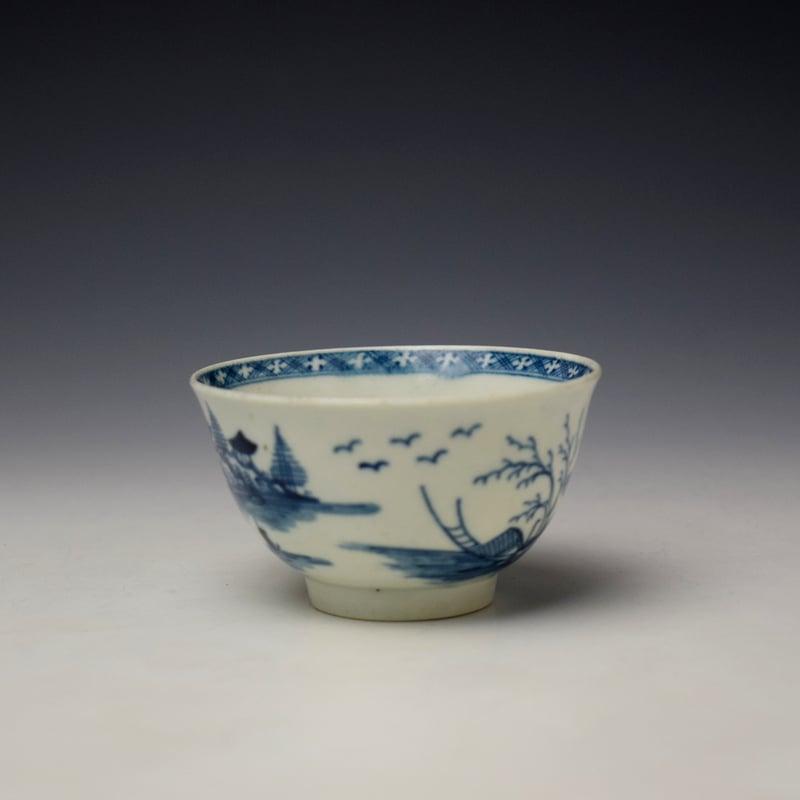 Worcester Rock Strata Island Pattern Teabowl and Saucer c1770-80 (5)