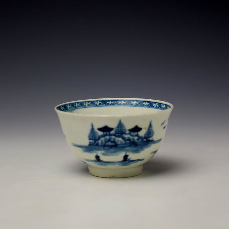 Worcester Rock Strata Island Pattern Teabowl and Saucer c1770-80 (6)