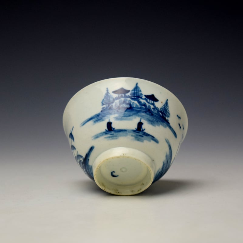 Worcester Rock Strata Island Pattern Teabowl and Saucer c1770-80 (9)