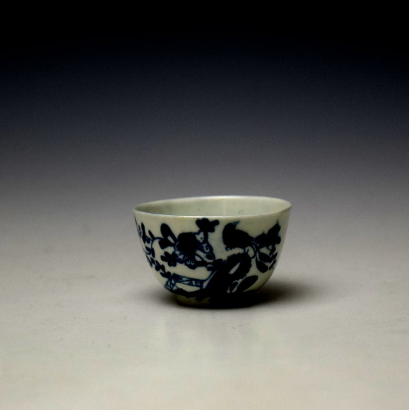 Worcester Rock Warbler Toy Teabowl and Saucer c1756-60 (3)