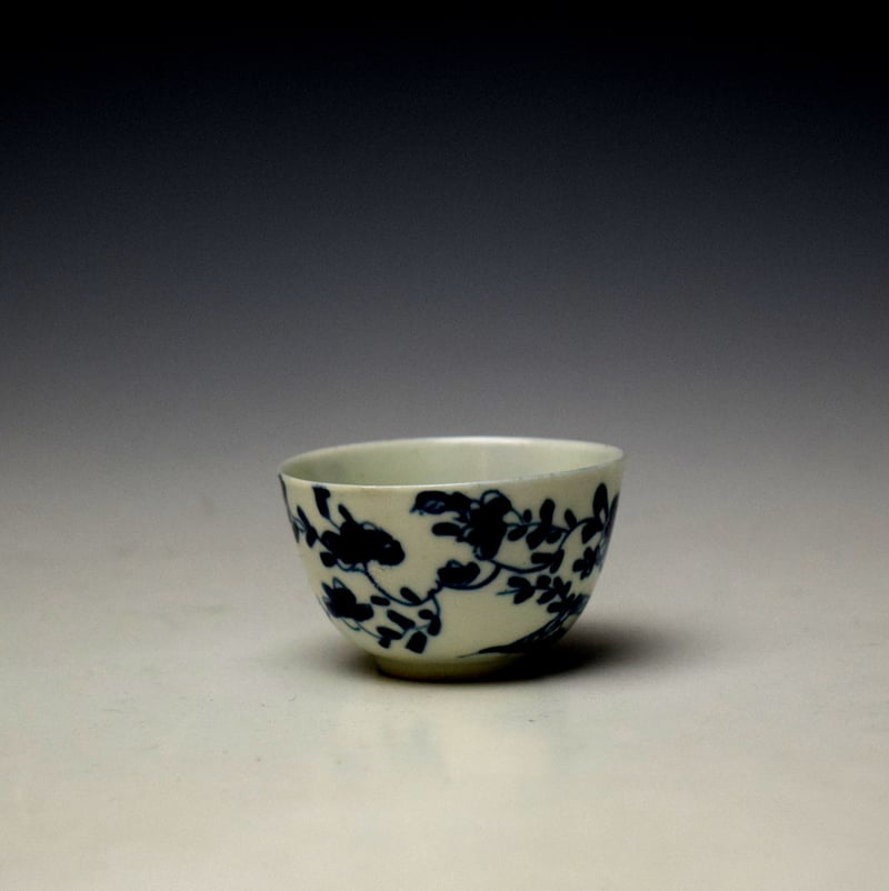 Worcester Rock Warbler Toy Teabowl and Saucer c1756-60 (4)
