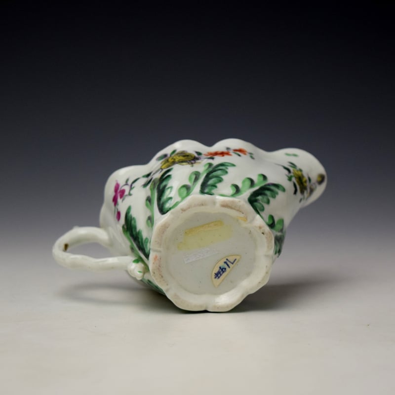 Worcester Rose and Floral Pattern Low Chelsea Ewer c1765-68 (7)