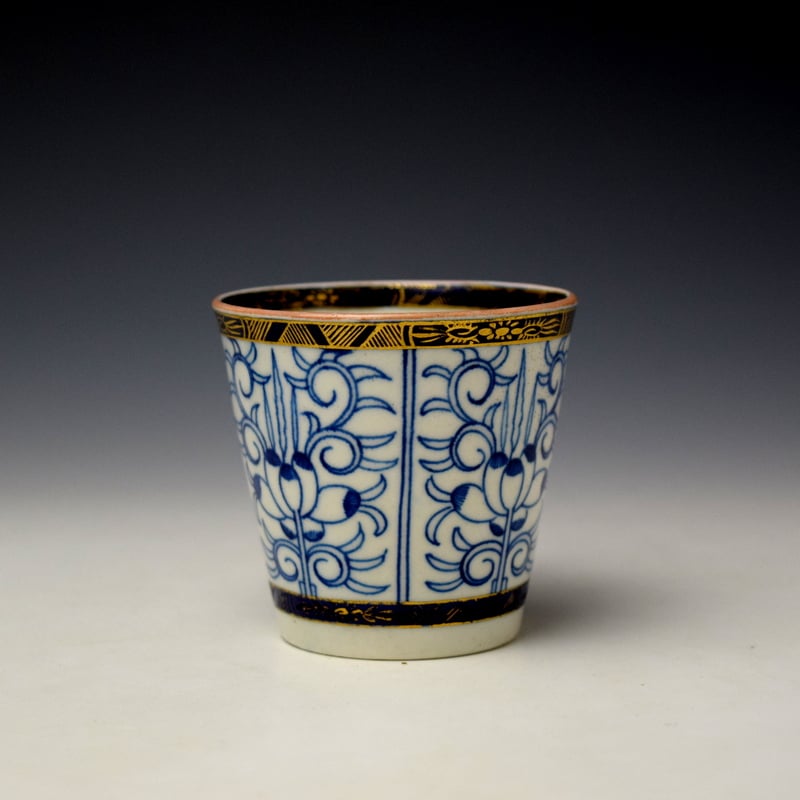 Worcester Royal Lily Pattern Bucket Shape Coffee Can c1780-85 (2)