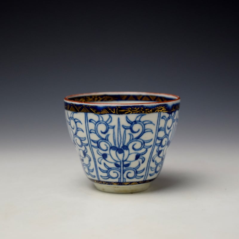 Worcester Royal Lily Pattern Teacup and Saucer c1780 (3)