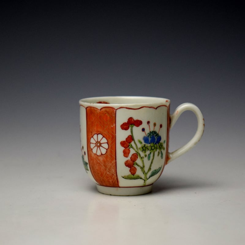 Worcester Scarlett Japan Mandarin Pattern Coffee Cup c1765-70 (1)