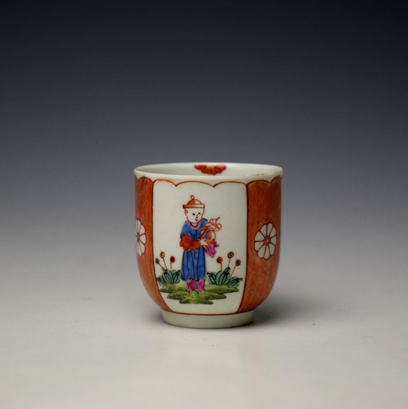 James Giles Scarlett Japan Mandarin Pattern Coffee Cup c1765-70