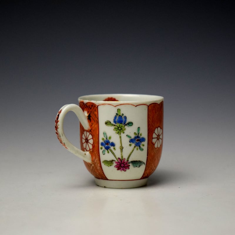 Worcester Scarlett Japan Mandarin Pattern Coffee Cup c1765-70 (3)