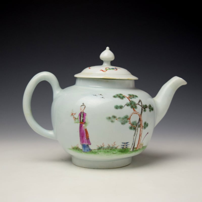 Worcester Snake in a Basket Pattern Teapot and Cover c1754-56 (4)