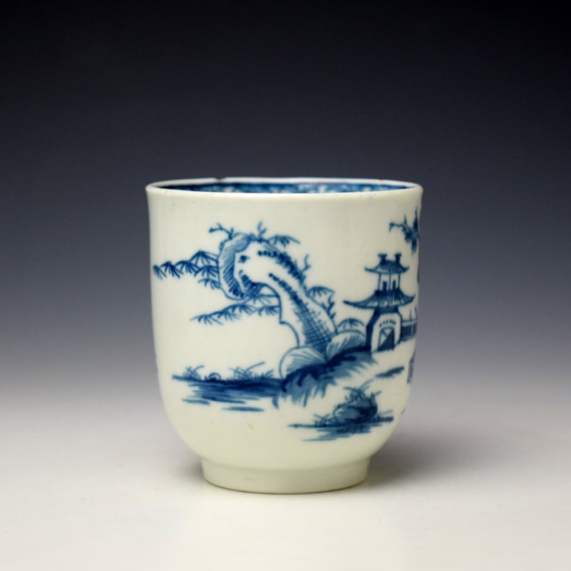Worcester Solid Fence Pavilion Pattern Chocolate Cup c1760 (3)