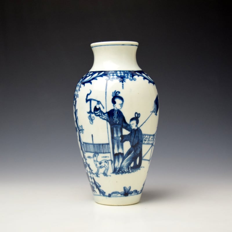 Telephone Box Pattern Baluster Vase c1770