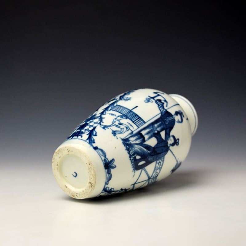 Worcester Telephone Box Pattern Baluster Vase c1770 (6)