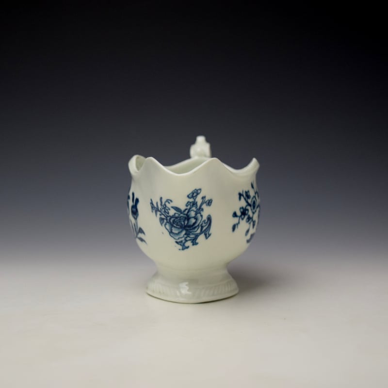 Worcester The Early Flowering Plants Pattern Sauceboat c1760-65 (2)