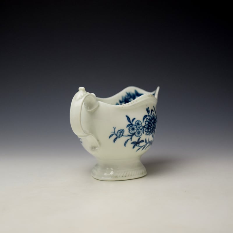 Worcester The Early Flowering Plants Pattern Sauceboat c1760-65 (4)