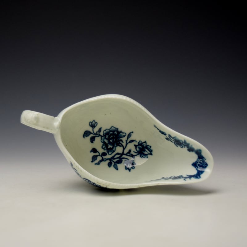 Worcester The Early Flowering Plants Pattern Sauceboat c1760-65 (5)