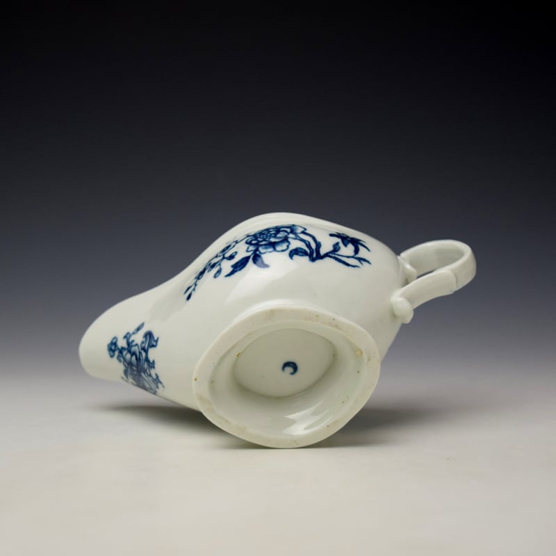 Worcester The Early Flowering Plants Pattern Sauceboat c1760-65 (6)