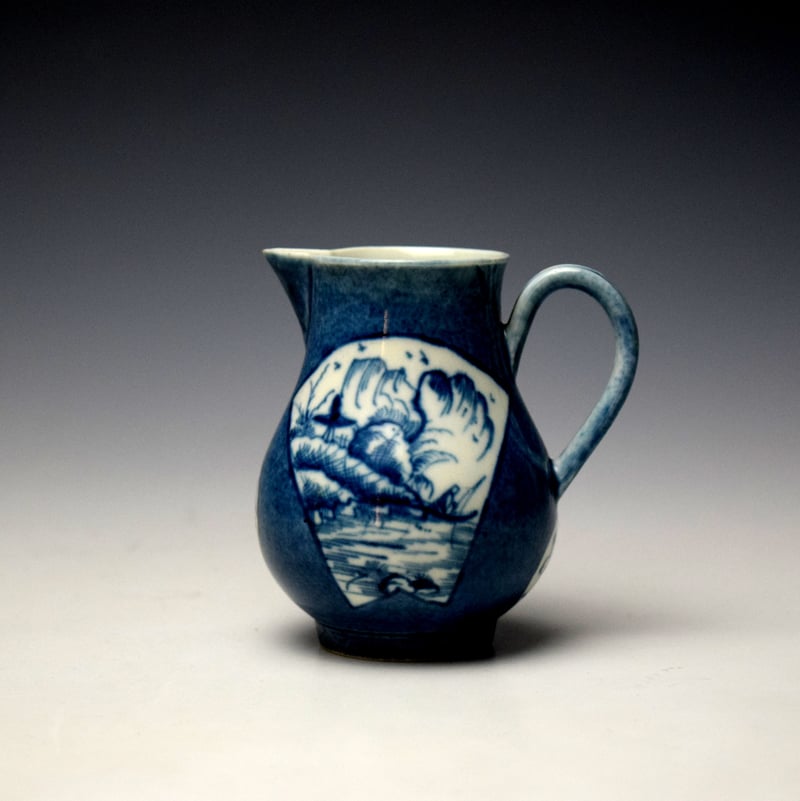 The Fisherman in a Fan Shaped Panel Pattern Sparrow Beak Jug c1760-70 (B)