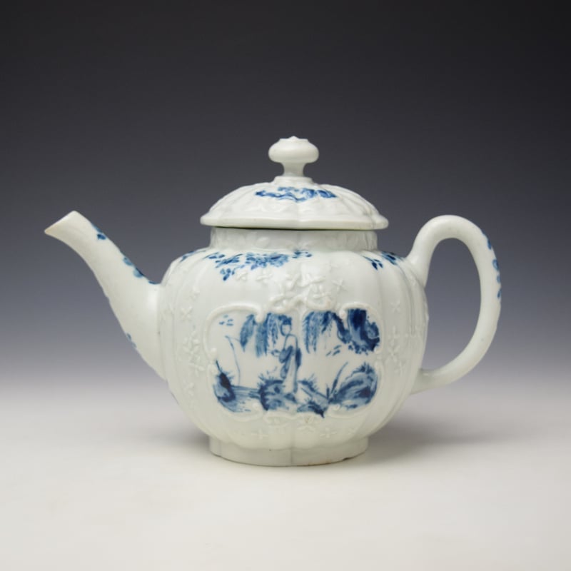 The Indian Fisherman Pattern Teapot and Cover c1754-56