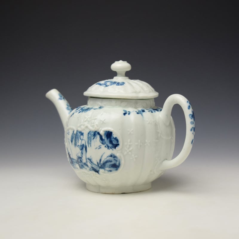 Worcester The Indian Fisherman Pattern Teapot c1754 (6)
