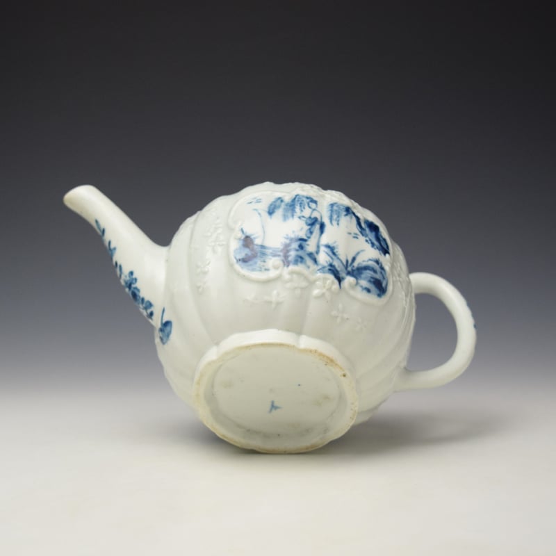 Worcester The Indian Fisherman Pattern Teapot c1754 (8)