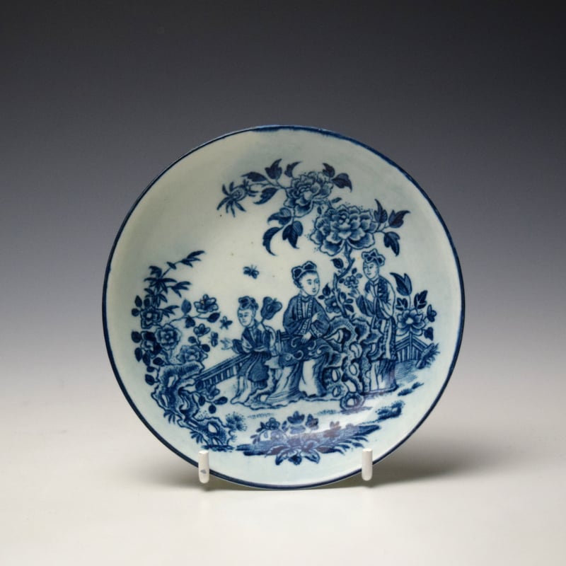 Worcester The Three Ladies Pattern Coffee Cup and Saucer c1770-80 (9)