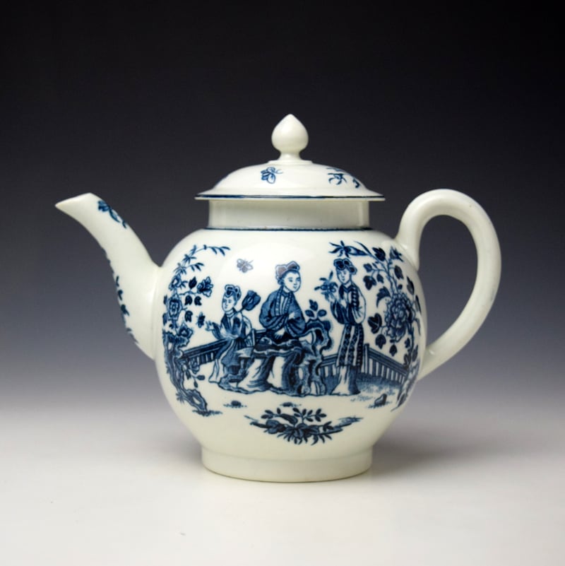 Uncommon The Three Ladies Pattern Teapot and Cover c1770-80