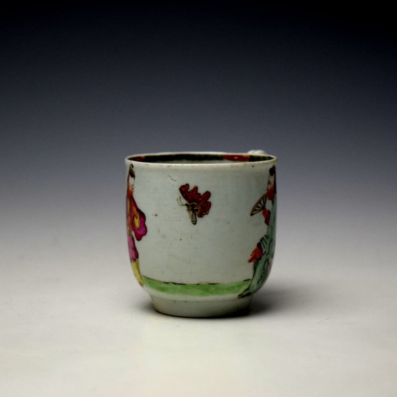 Worcester Three Chinese Musicians Pattern Coffee Cup c1756-58 (2)