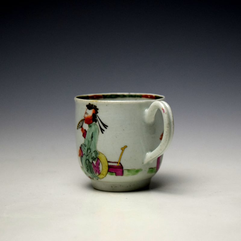 Worcester Three Chinese Musicians Pattern Coffee Cup c1756-58 (5)