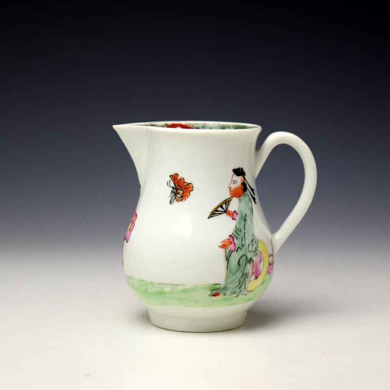 Worcester Three Musicians Pattern Sparrowe Beak Jug c1756-60 (1)