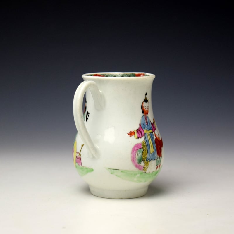 Worcester Three Musicians Pattern Sparrowe Beak Jug c1756-60 (4)