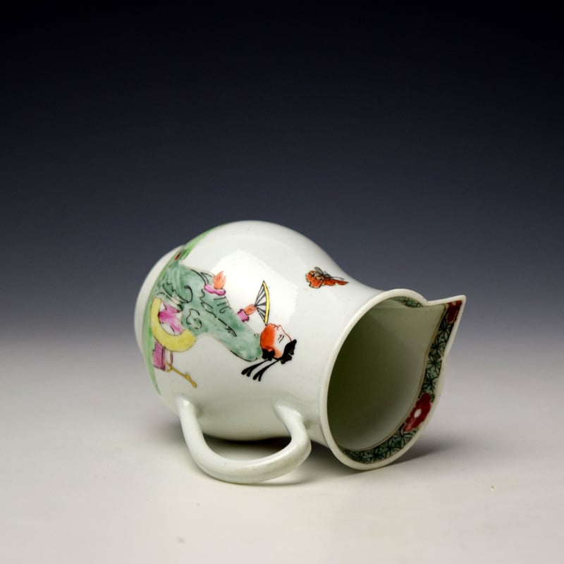 Worcester Three Musicians Pattern Sparrowe Beak Jug c1756-60 (5)