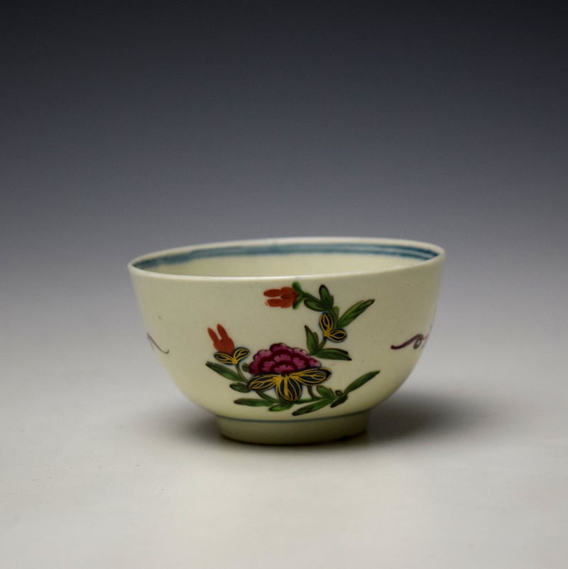 Worcester Thunder and Lightning Pattern Teabowl and Saucer c1768-72 (4)