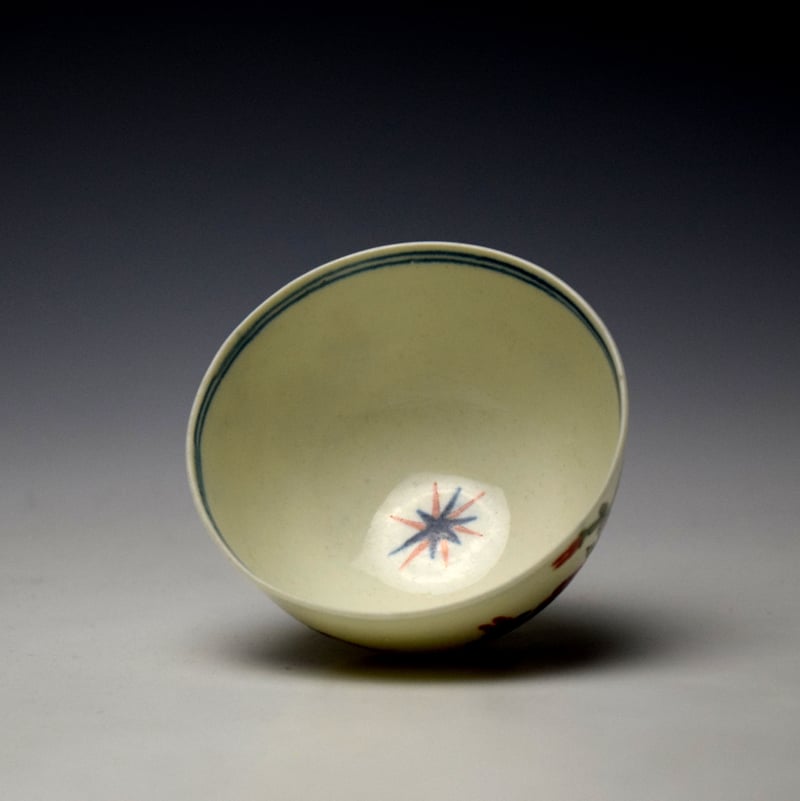 Worcester Thunder and Lightning Pattern Teabowl and Saucer c1768-72 (6)