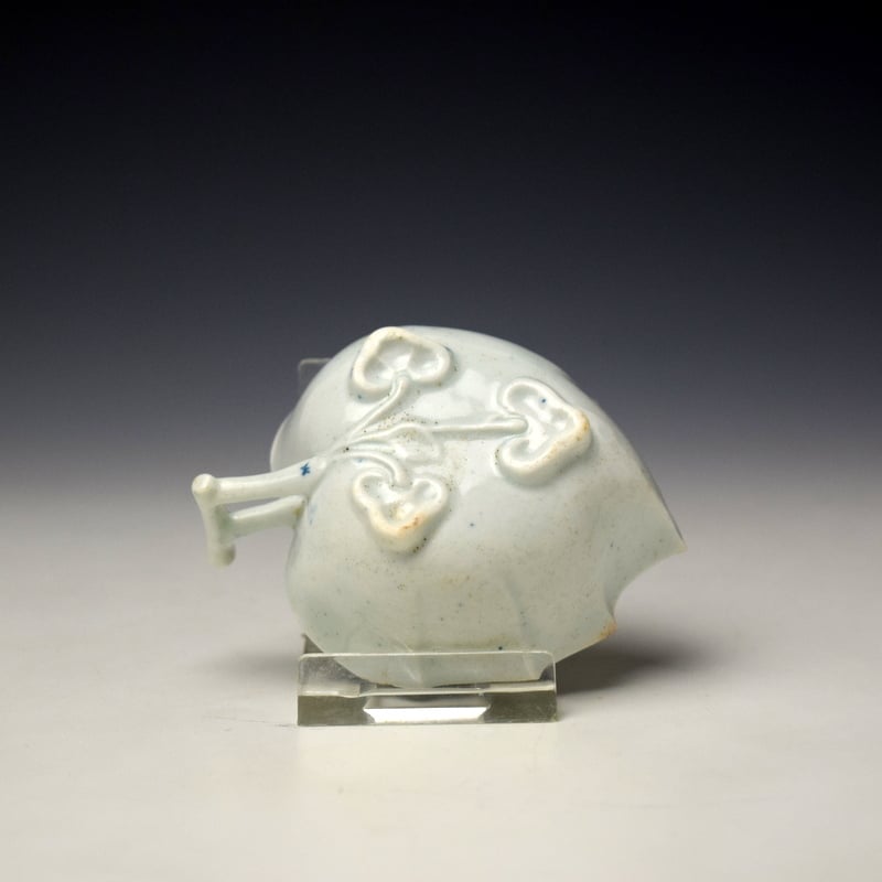 Worcester Transparent Rock Pattern Butterboat c1758-60 (2)