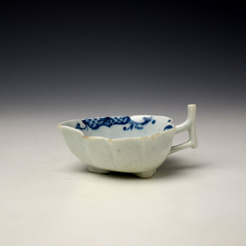Worcester Transparent Rock Pattern Butterboat c1758-60 (3)