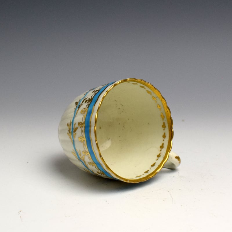 Worcester Turquoise and Gilt Pattern Coffee Cup and Saucer c1775 (6)