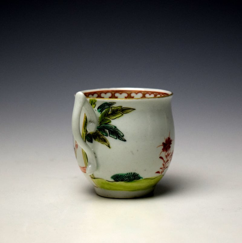 Worcester Two Ladies in a Garden Pattern Bell Shaped Coffee Cup c1760-65 (6)