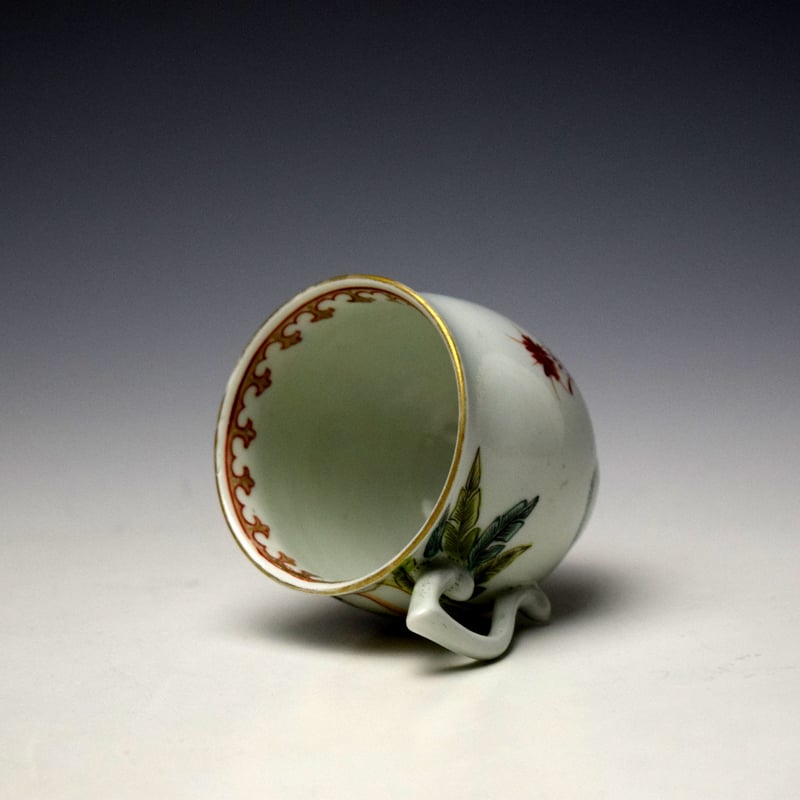 Worcester Two Ladies in a Garden Pattern Bell Shaped Coffee Cup c1760-65 (8)