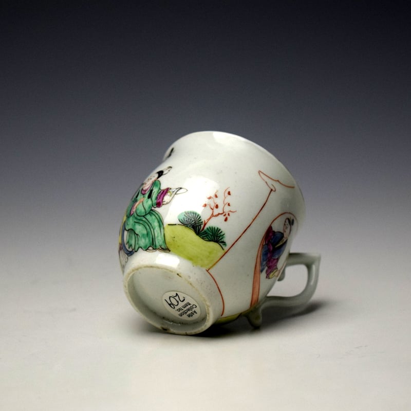 Worcester Two Ladies in a Garden Pattern Bell Shaped Coffee Cup c1760-65 (9)