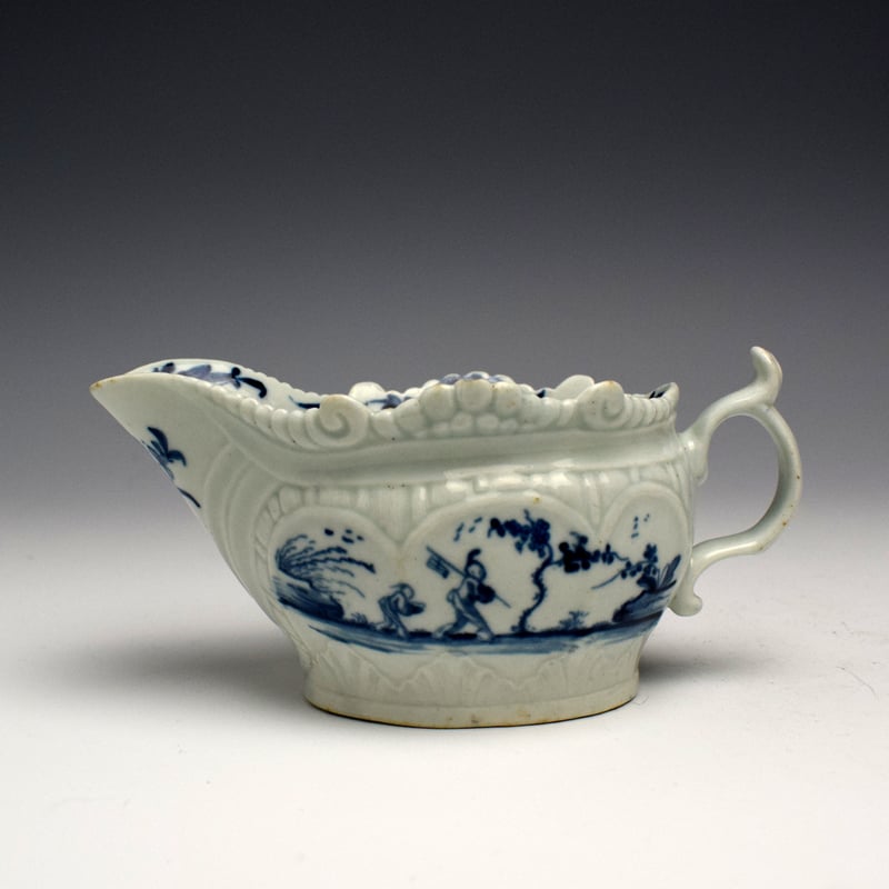 Two Porter Landscape Pattern Creamboat c1758