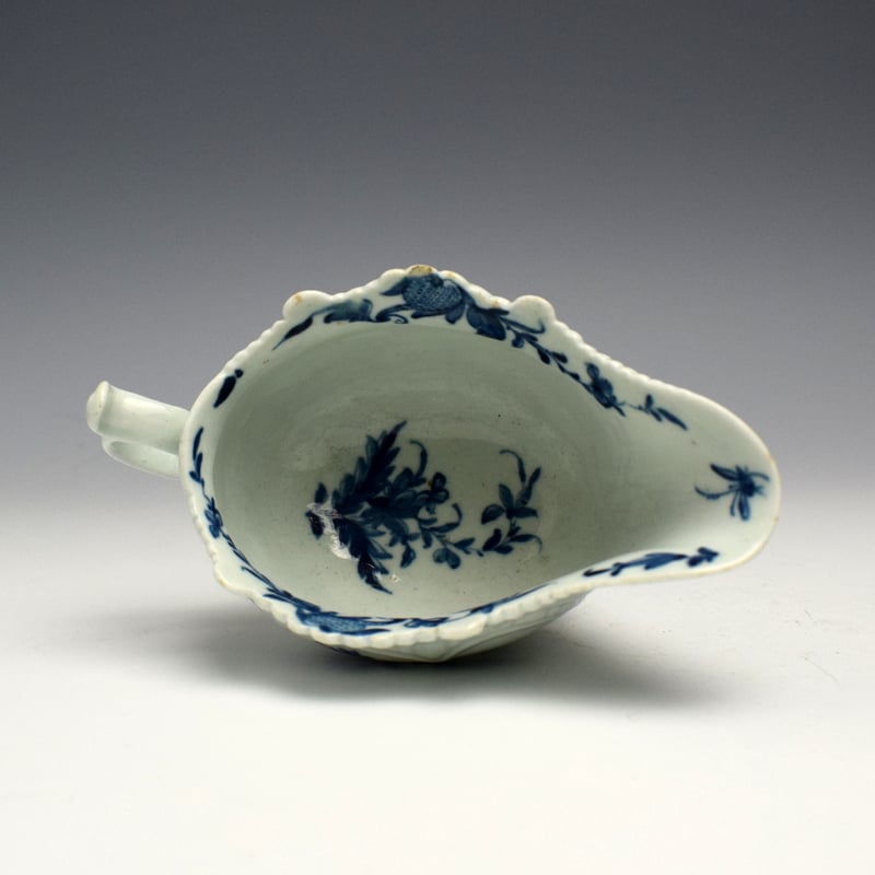 Worcester Two Porter Landscape Pattern Creamboat c1758 (5)