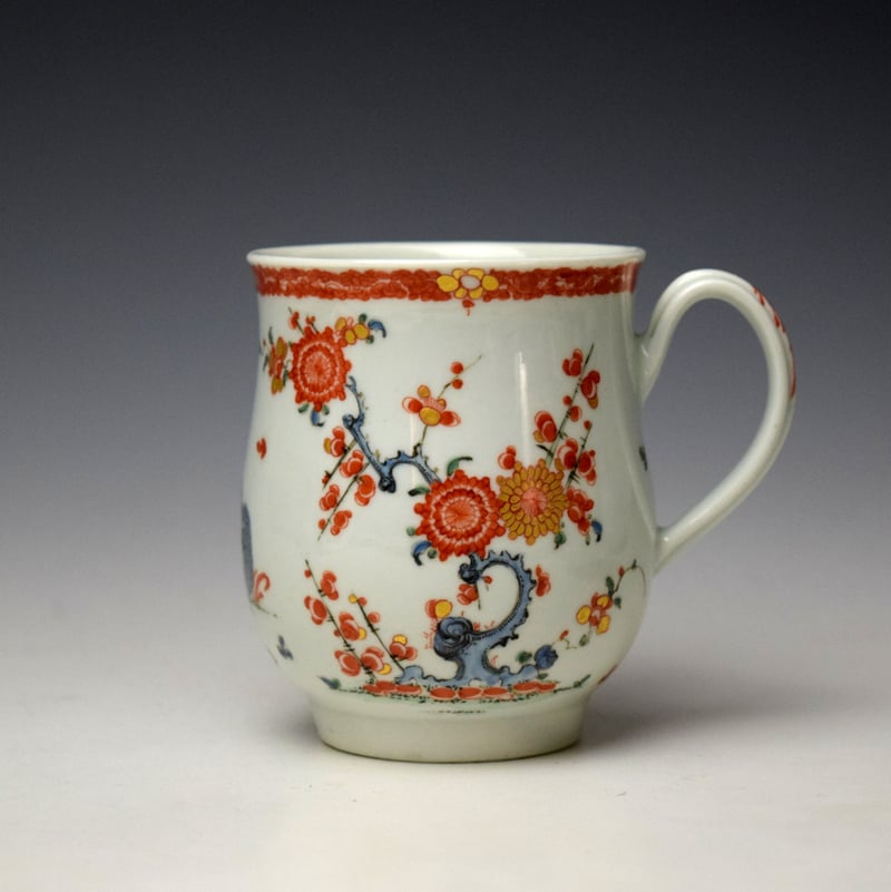Worcester Two Quail Pattern Small Bell Shape Mug c1765-70 (1)